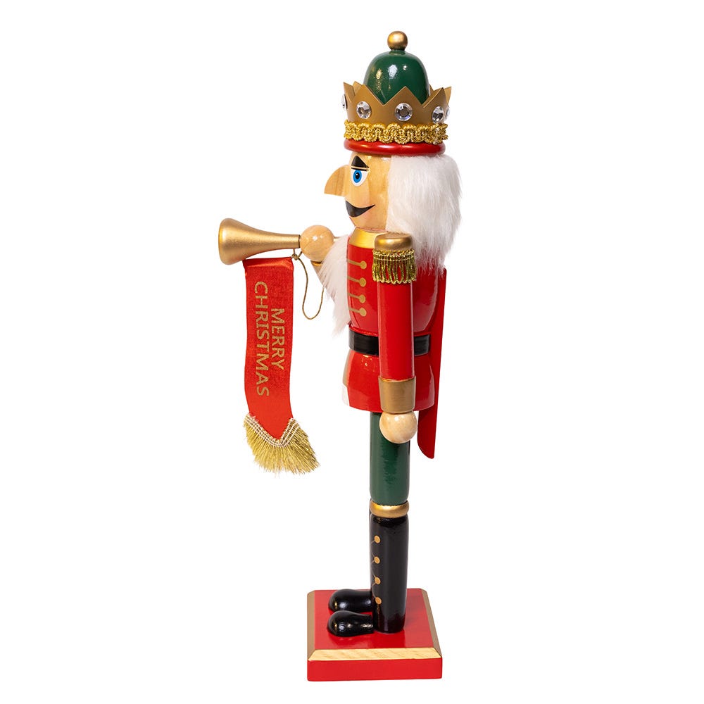 Kurt Adler charming 15-Inch Red and Green With Horn Nutcracker