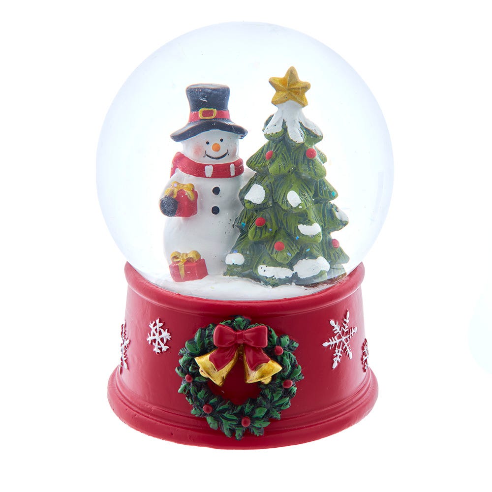 Kurt Adler 5-Inch Wind-Up Musical Snowman With Water Globe G5010