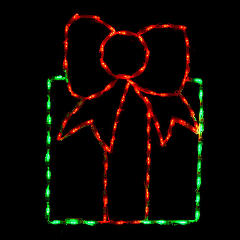 Brite Ideas 26" Gift Box with Bow LED Display GB26