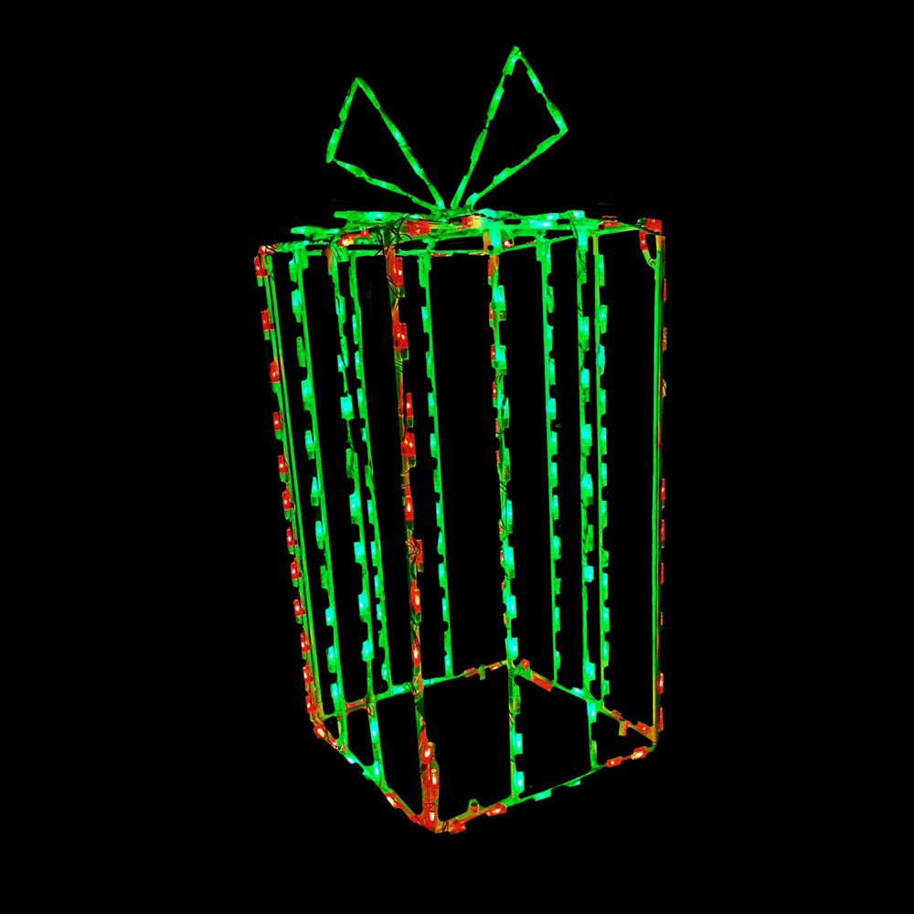 Brite Ideas 37" Tall 3D Gift Box Twinkling LED Display GB3D43