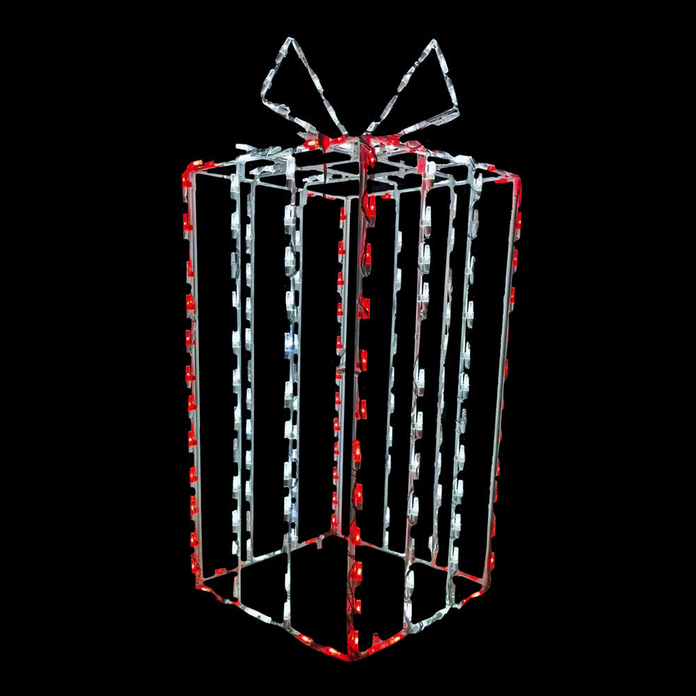 Brite Ideas 37" Tall 3D Gift Box Twinkling LED Display GB3D43