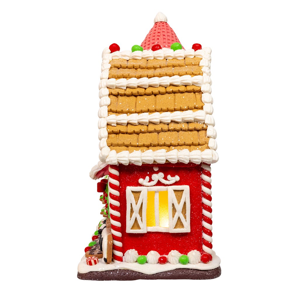 Kurt Adler 12-Inch Battery Operated LED Gingerbread Barn