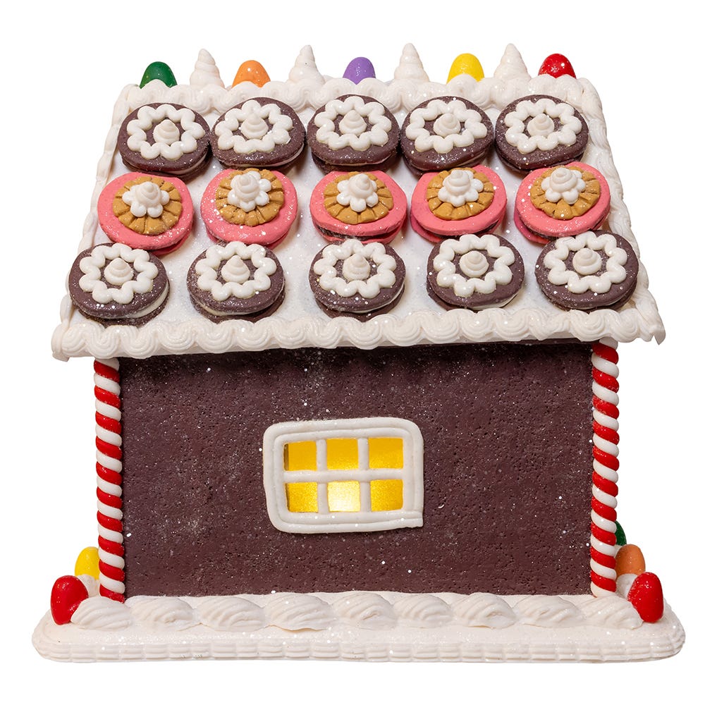 Kurt Adler 9.5-Inch Battery Operated LED Gingerbread Cookie House