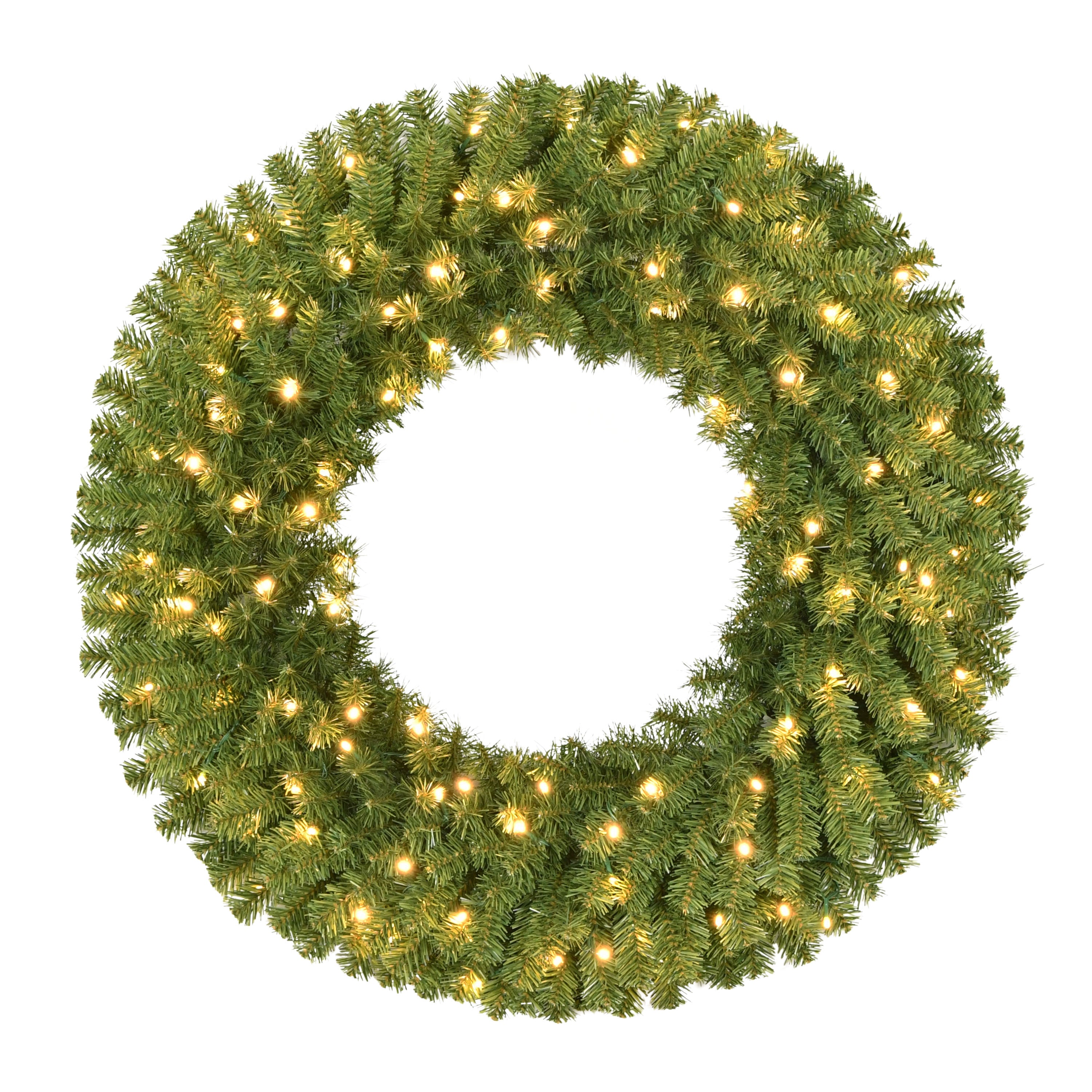 36" Pre-Lit Artificial Utah Spruce Wreath with 100 Warm White LED Lights 5990-W36LW5K1A