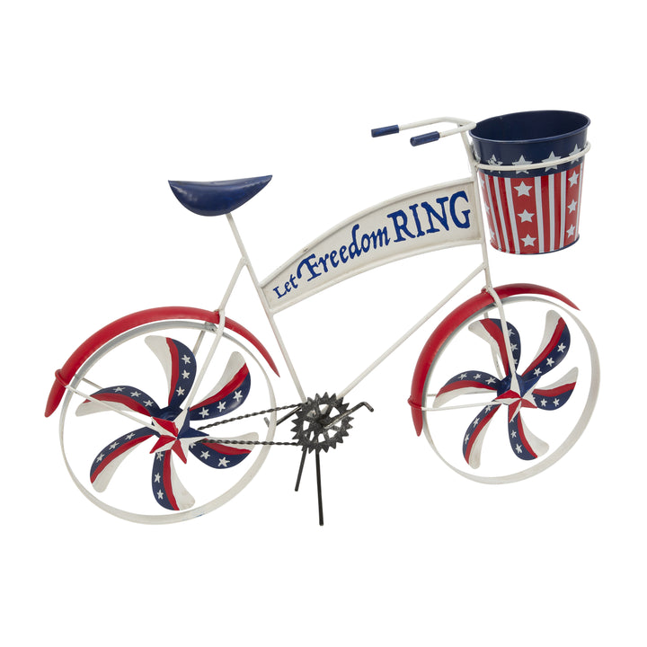 21.6 Inch Metal Americana Bicycle Planter with Spinning Spokes 2565970EC