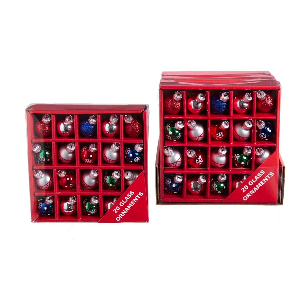 25mm Mini Multi Glass Ornament - 20pc #GG0925