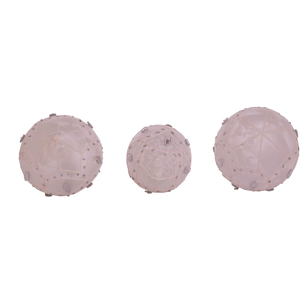 Kurt Adler 80MM White Glass Ball Finial and Onion, 3-Piece Set