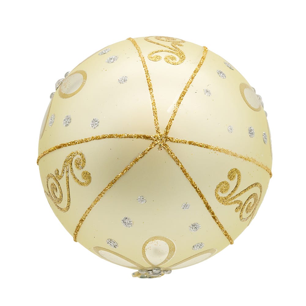 Kurt Adler 80MM Glass Light Gold Ball Ornaments, 6-Piece Box