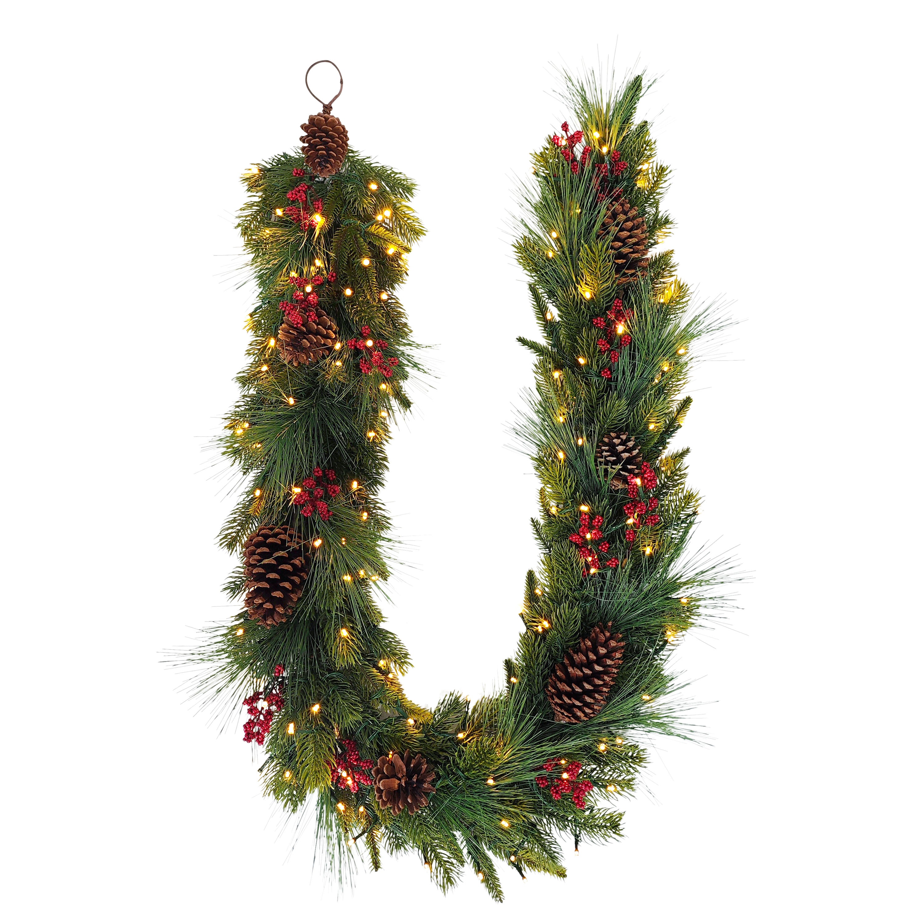 6' x 10" Pre-Lit Battery-Operated Artificial Adorned Christmas Garland 51021-G6LW120A-BO