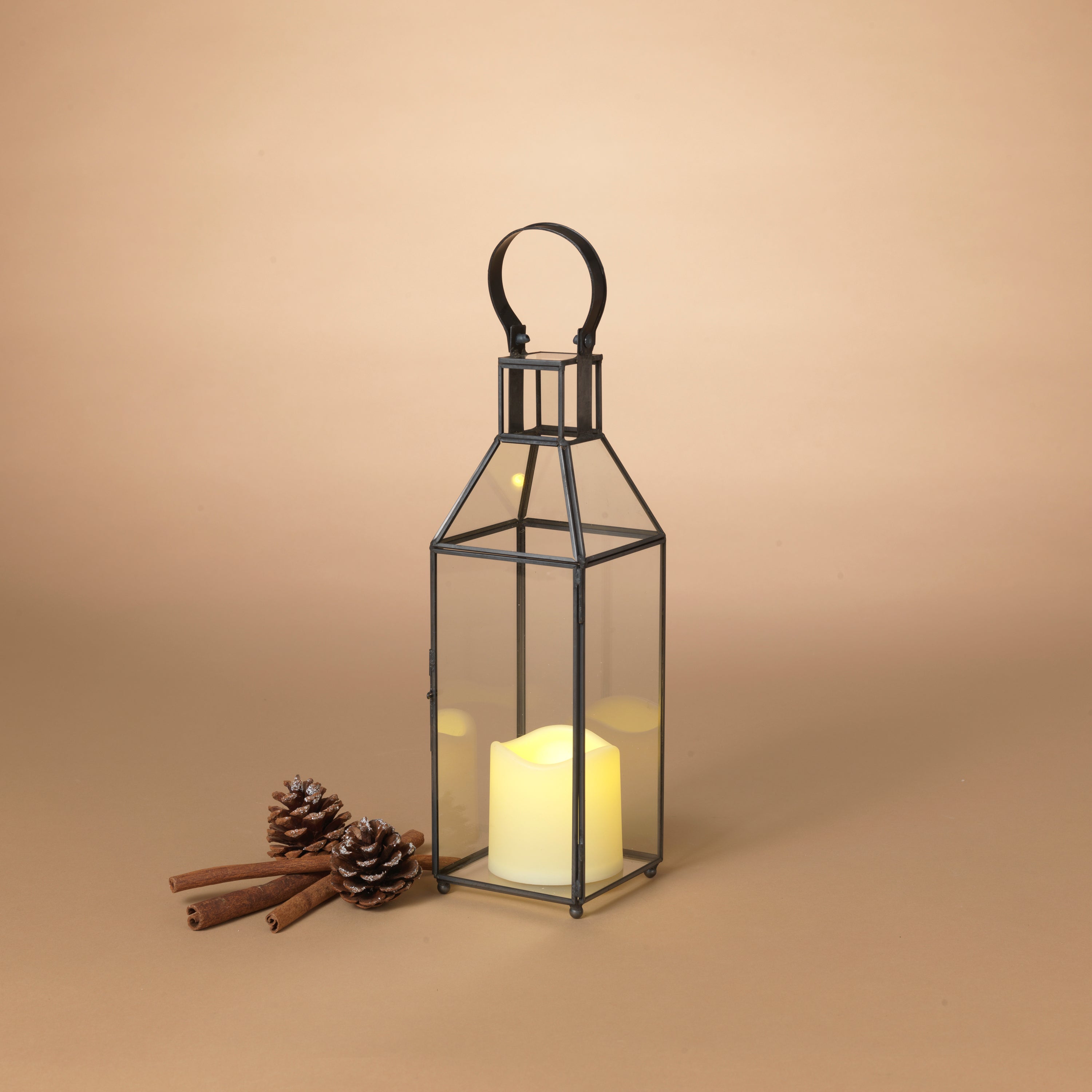 Estate style 14.8 in H Metal and Glass Holiday Lantern 2735610EC