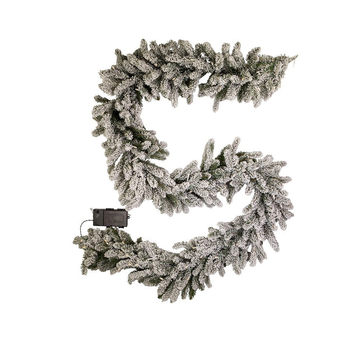 Kurt Adler 9-Foot Battery-Operated Warm White LED Vail Pine Garland