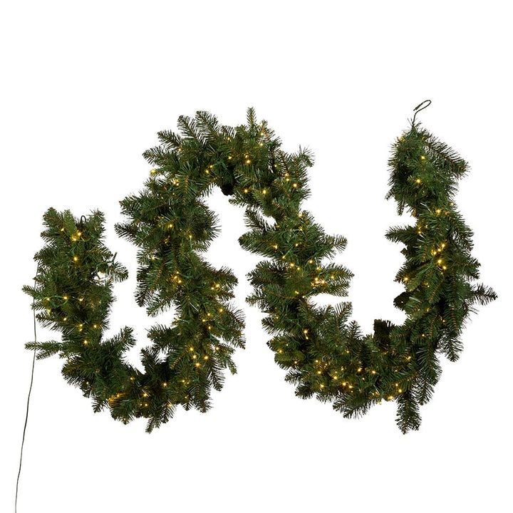 Kurt Adler 9-Foot Pre-Lit Warm White LED Noble Fir Garland