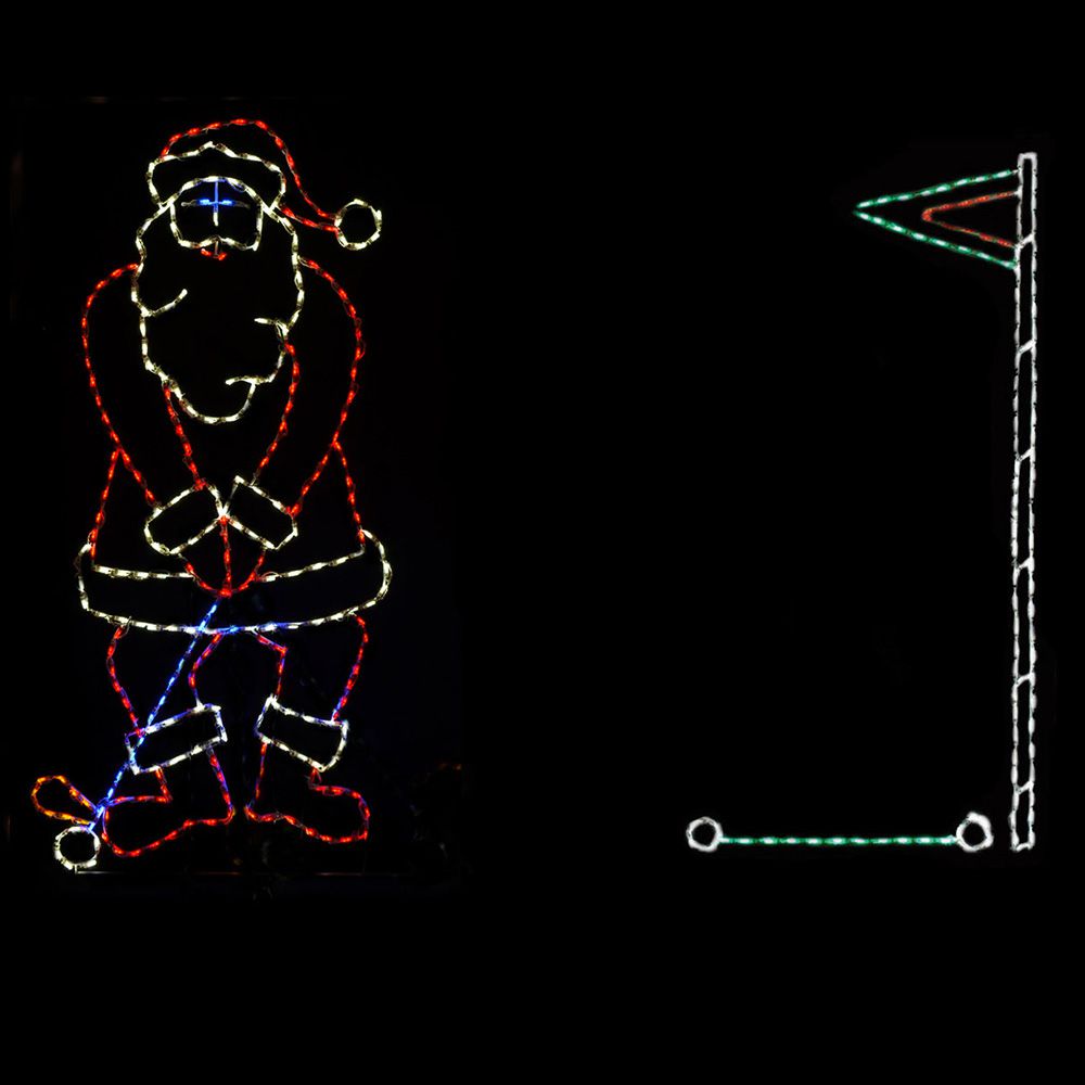 Brite Ideas 86" Golfing Santa Animated LED Display GS72