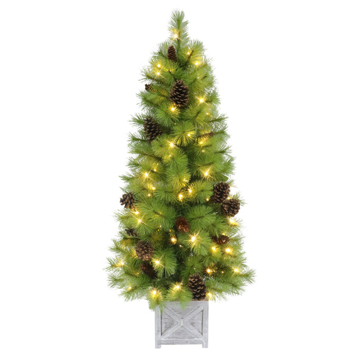 pre lit artificial indoor plants 4.5' Pre-Lit Artificial Arkansas Pine Potted Tree – House of Holiday