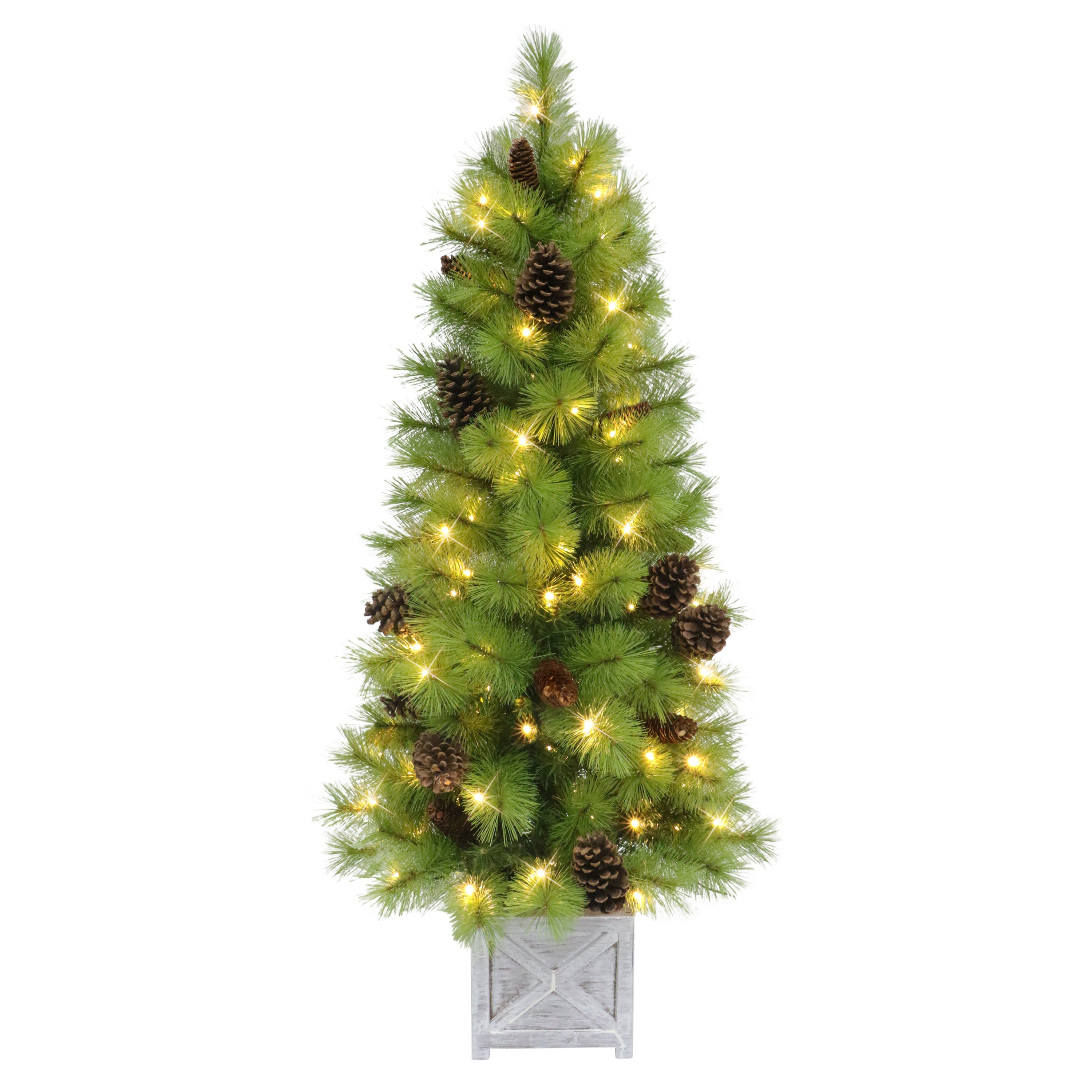 4.5' Pre-Lit Artificial Arkansas Pine Potted Tree 51023-ST45LDF5K09A