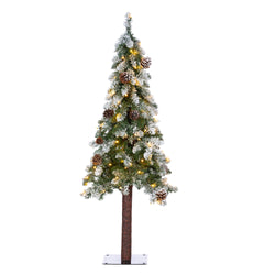 Sterling 4 ft. Pre Lit Warm White LED Frosted Flocked Alpine Tree