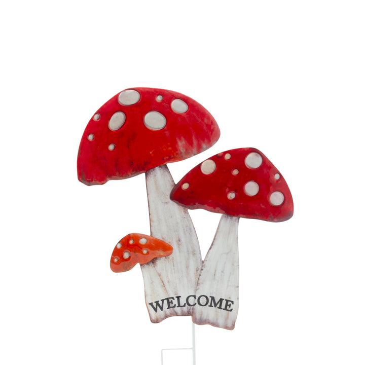 31 inch Metal Mushroom WELCOME Yard Stake 2771720EC
