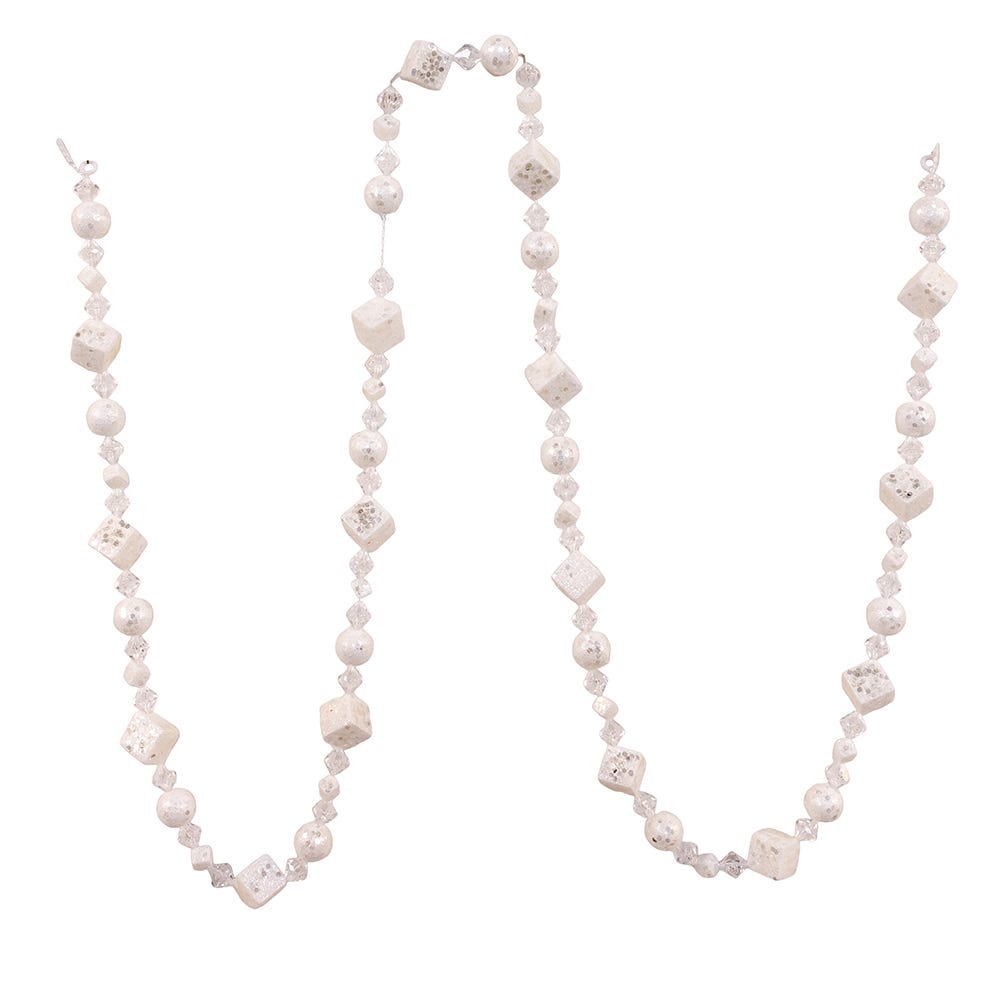 6ft Glitter White Cube Garland H0296