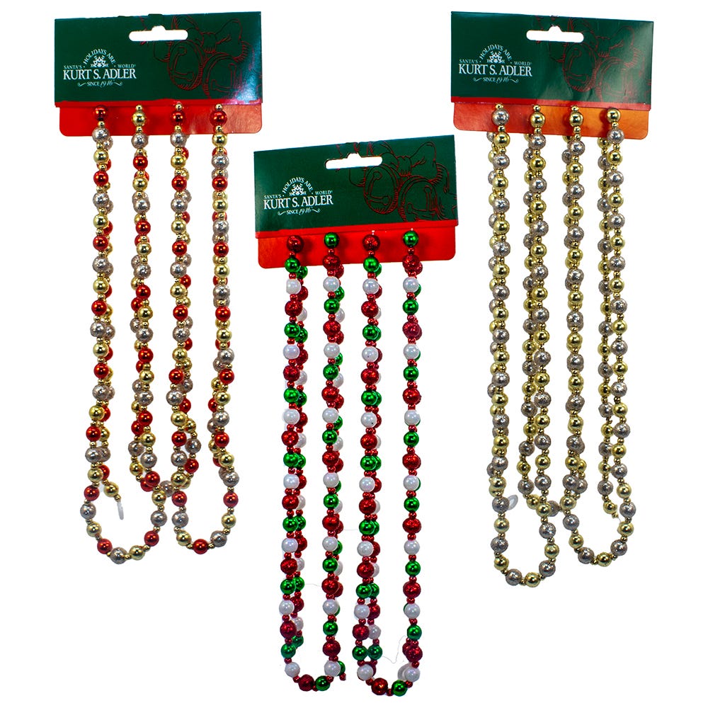 6ft 3/8mm Round Bead Garland, 3 Assorted H0297