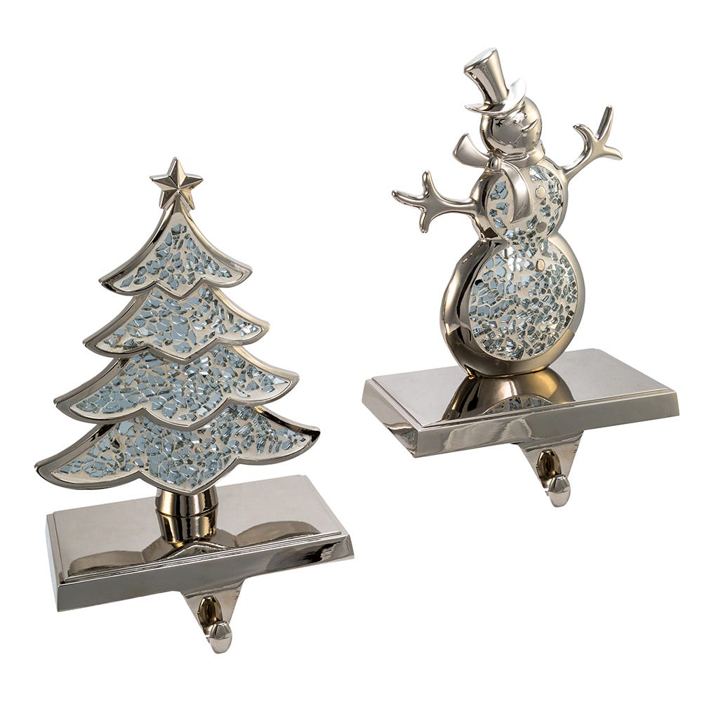 Metal Christmas Tree/Snowman Stocking Holders #H1602