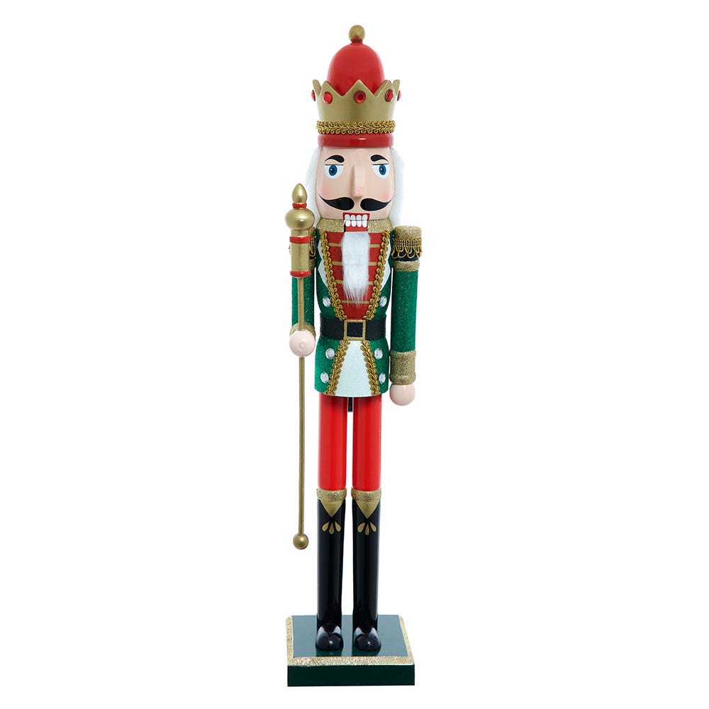 Kurt Adler stately 22-Inch Red and Green King Nutcracker H1661