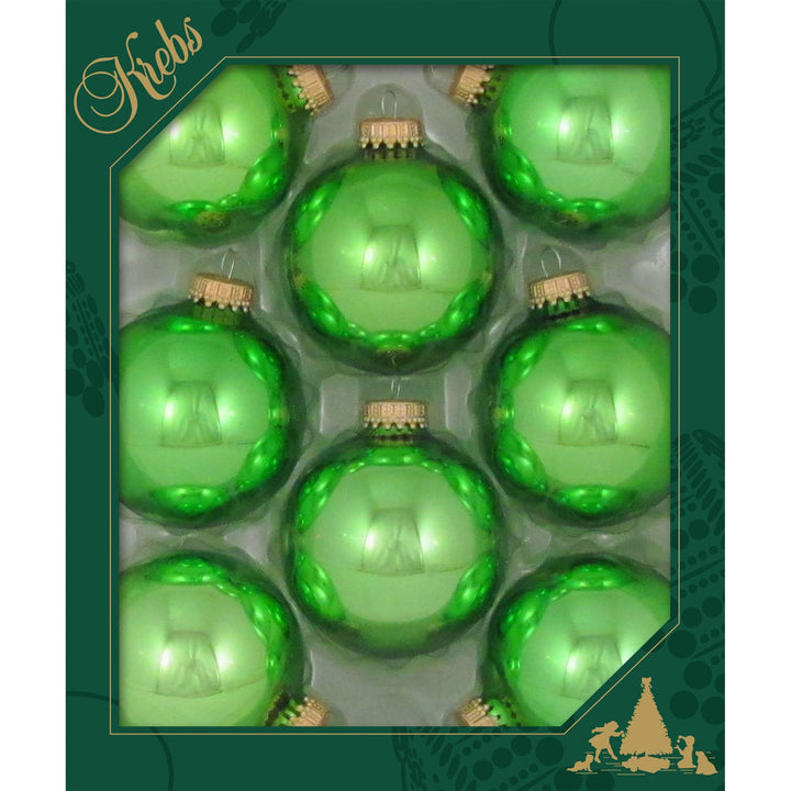 Christmas by Krebs Jade Lime Shine 2.63 in Glass Christmas Tree Ornaments Set of 8 #KBX83298