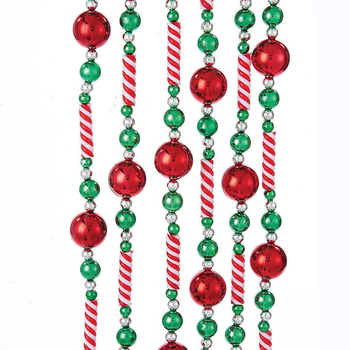 8ft Candy Bead Garland with Red Balls #H2043