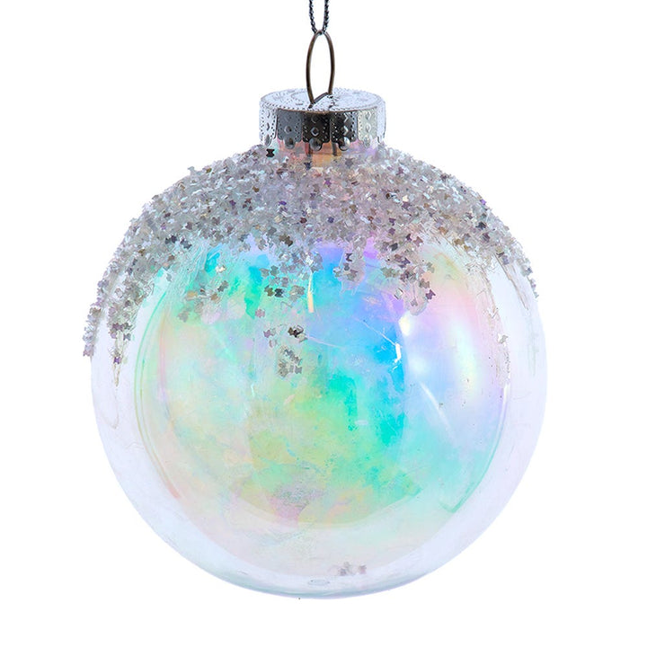 120mm Glittered Iridescent Ball Ornament #H4208