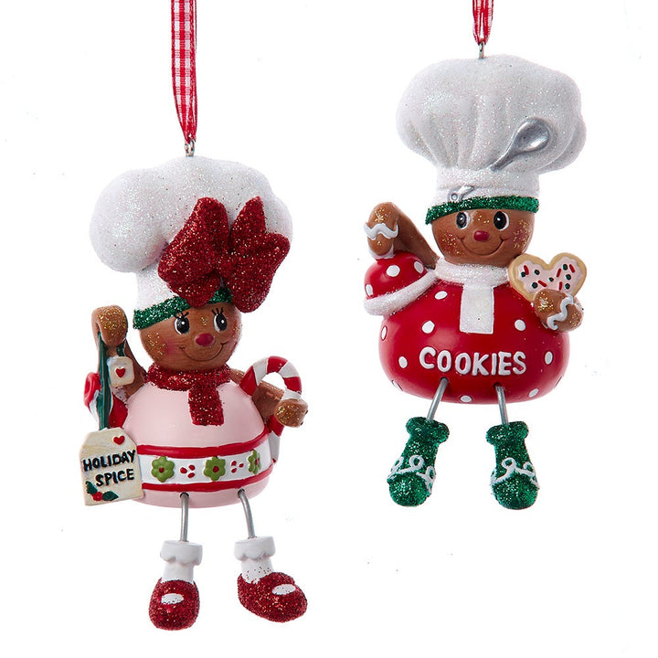 4.5" Gingerbread Boy & Girl Teapot & Cookie Jar Ornaments, 2 Assorted #H5684