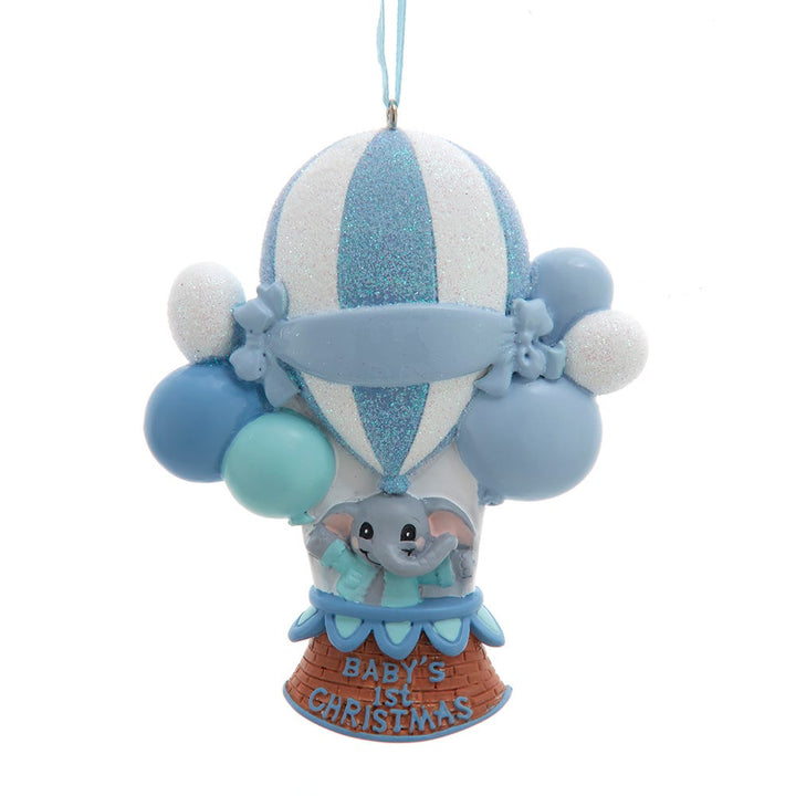 4" Baby's 1st Boy Elephant Balloon Ornament #H5694B