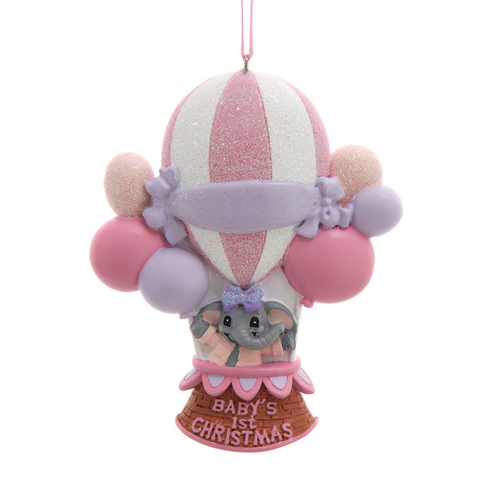 4" Baby's 1st Girl Elephant Balloon Ornament #H5694G