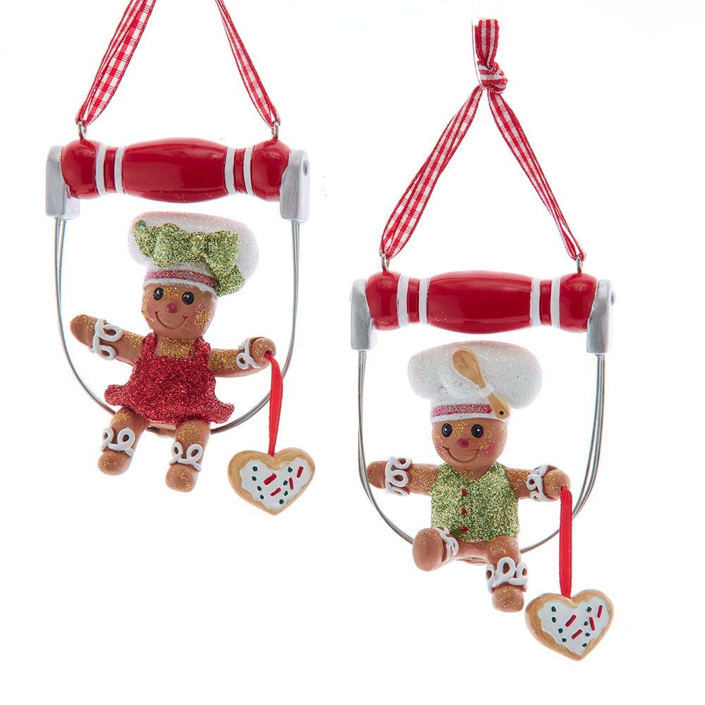 3.5" Gingerbread Boy/Girl Dough Cutter Ornament, 2 Assorted H5904