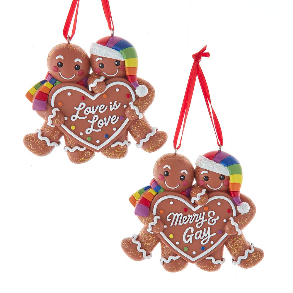 3" Couple Pride Gingerbread Ornament, 2 Assorted H5925