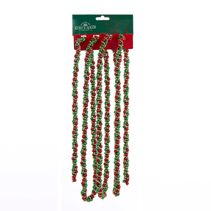 9ft Red/Green/Gold Twisted Bead Garland #H9490RGGO