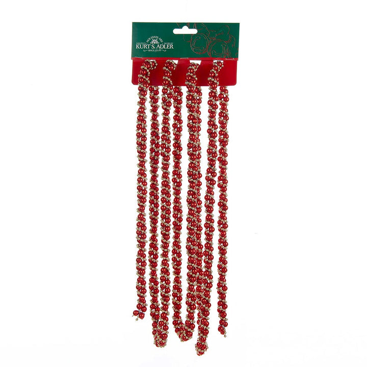 9ft Red/Gold Twisted Bead Garland #H9490RGO