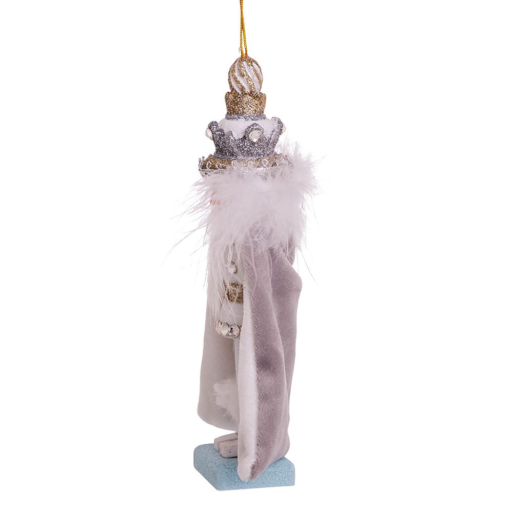 Kurt Adler 6-Inch Hollywood White and Silver Swarovski King Nutcracker Ornament