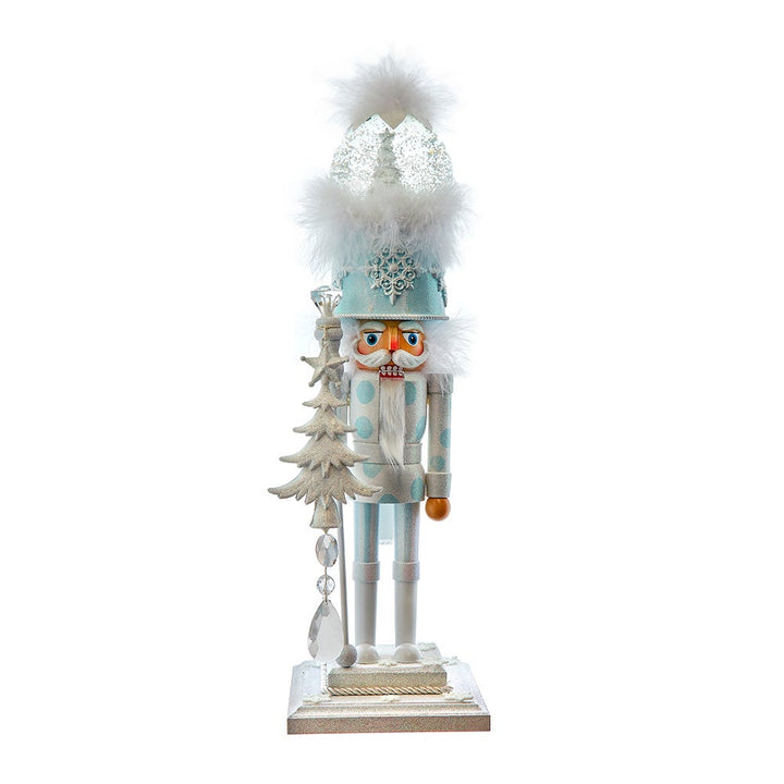 Kurt Adler 20-Inch Hollywood Nutcrackers Battery-Operated Light Up Animated Musical White Soldier Water Globe Hat Nutcracker