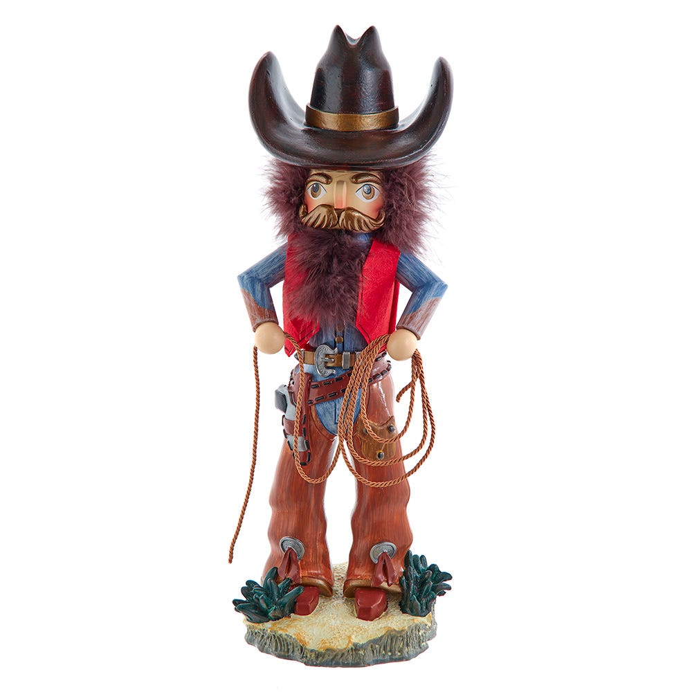 Kurt Adler 18-Inch Hollywood Nutcrackers Cowboy With Lasso Nutcracker HA0765