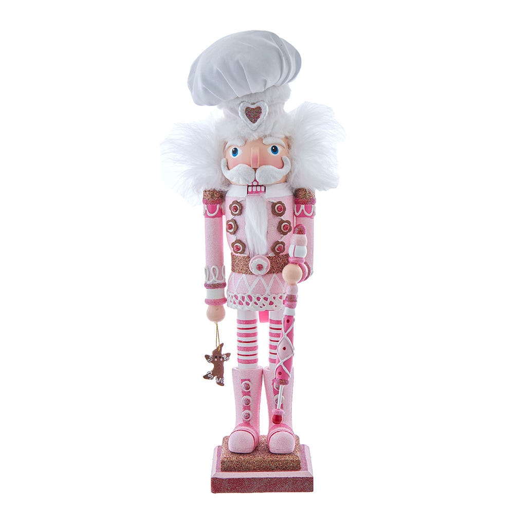 Kurt Adler 16-Inch Hollywood Nutcrackers Pink Gingerbread Baker Nutcracker HA0783