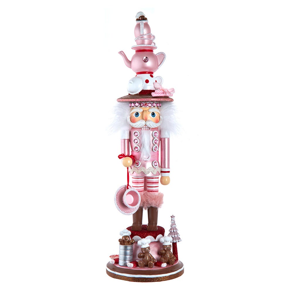 Kurt Adler 18-Inch Hollywood Nutcrackers Pink Tea Nutcracker HA0797