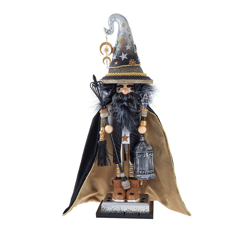 Kurt Adler 18-Inch Hollywood Nutcrackers Black and Gold Wizard Nutcracker HA0798
