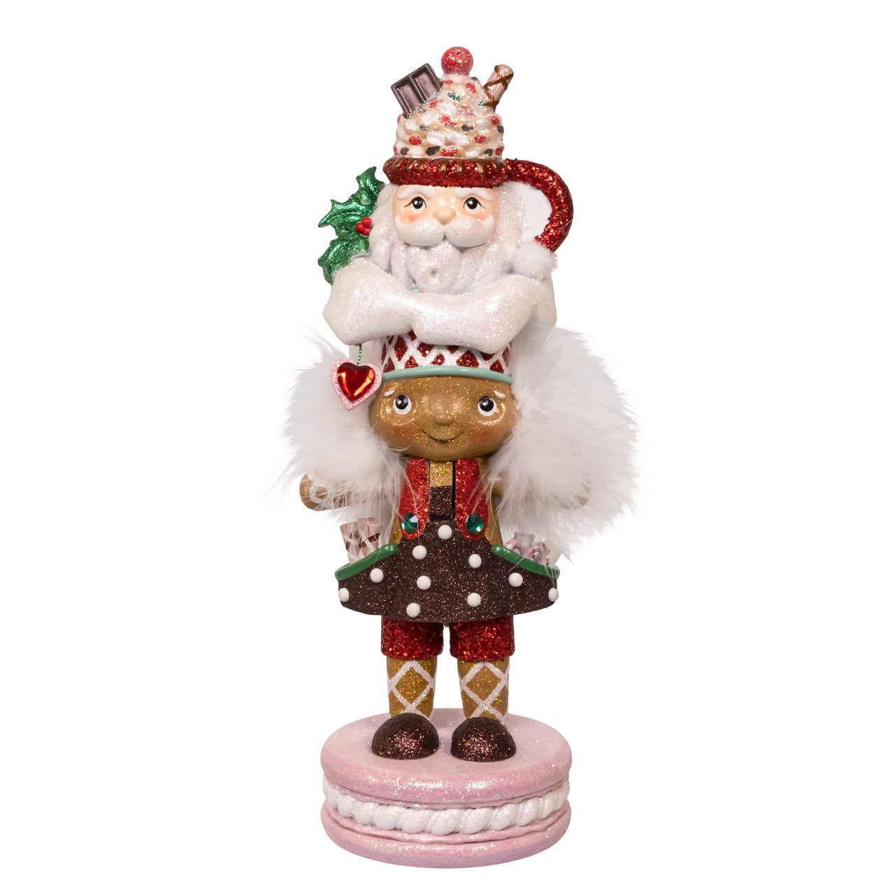 Kurt Adler 12" Hollywood Nutcrackers Gingerbread With Santa Mug Hat Nutcracker #HA0809