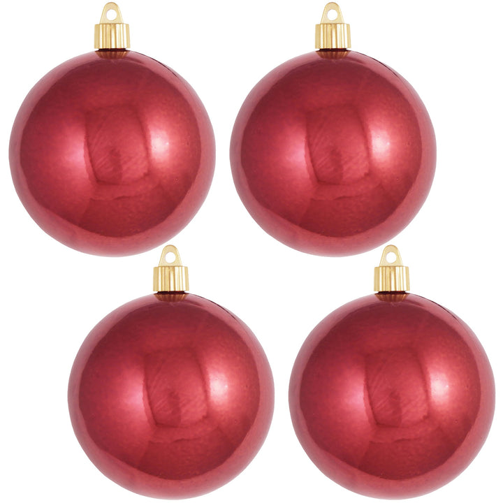 Christmas by Krebs Sonic Red 4 in Shatterproof Commercial Grade Christmas Ornaments Set of 4 #KBX04700