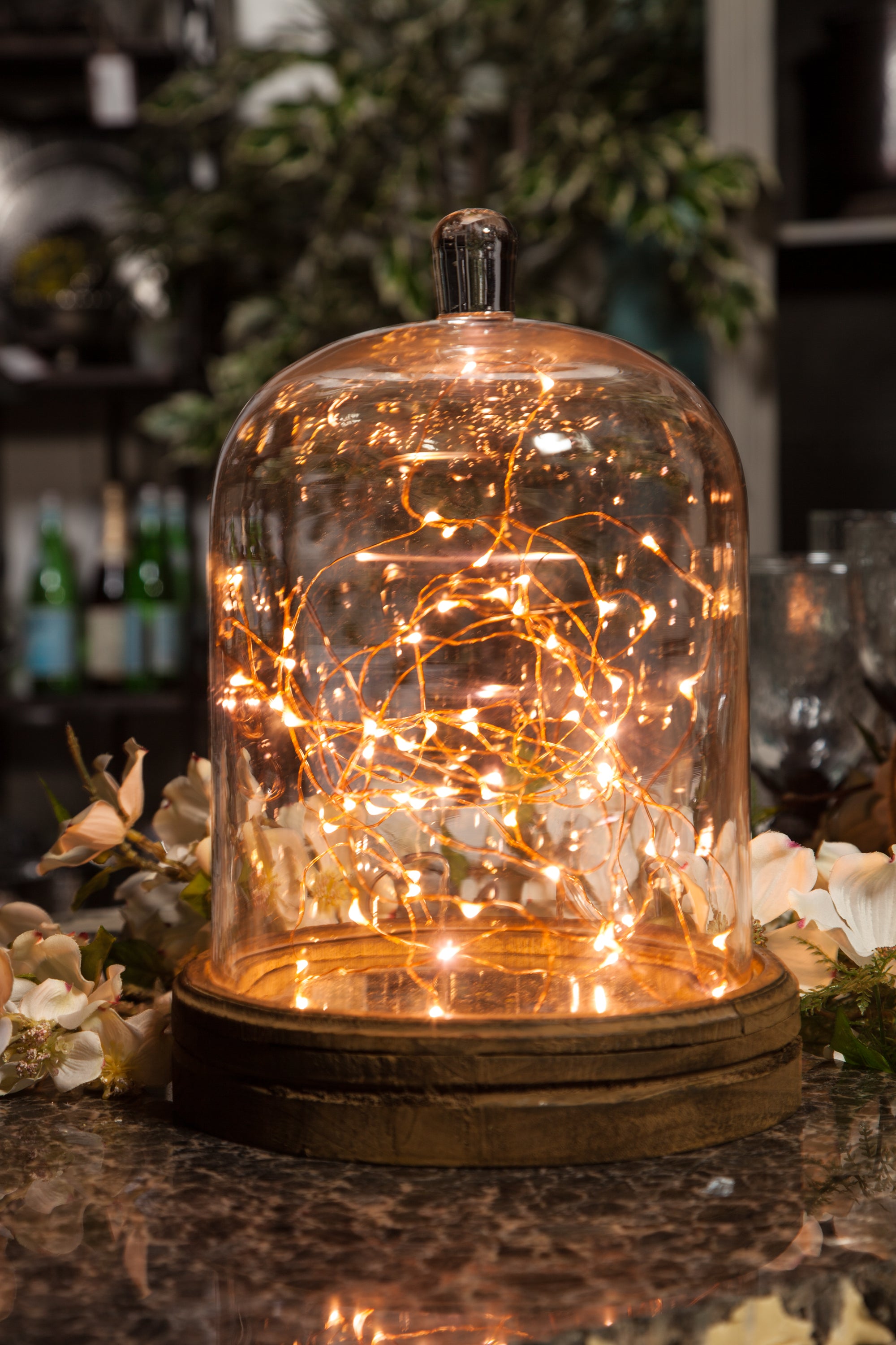 Set of 2 20 ft Battery Operated Warm White Micro Light String on Copper Wire