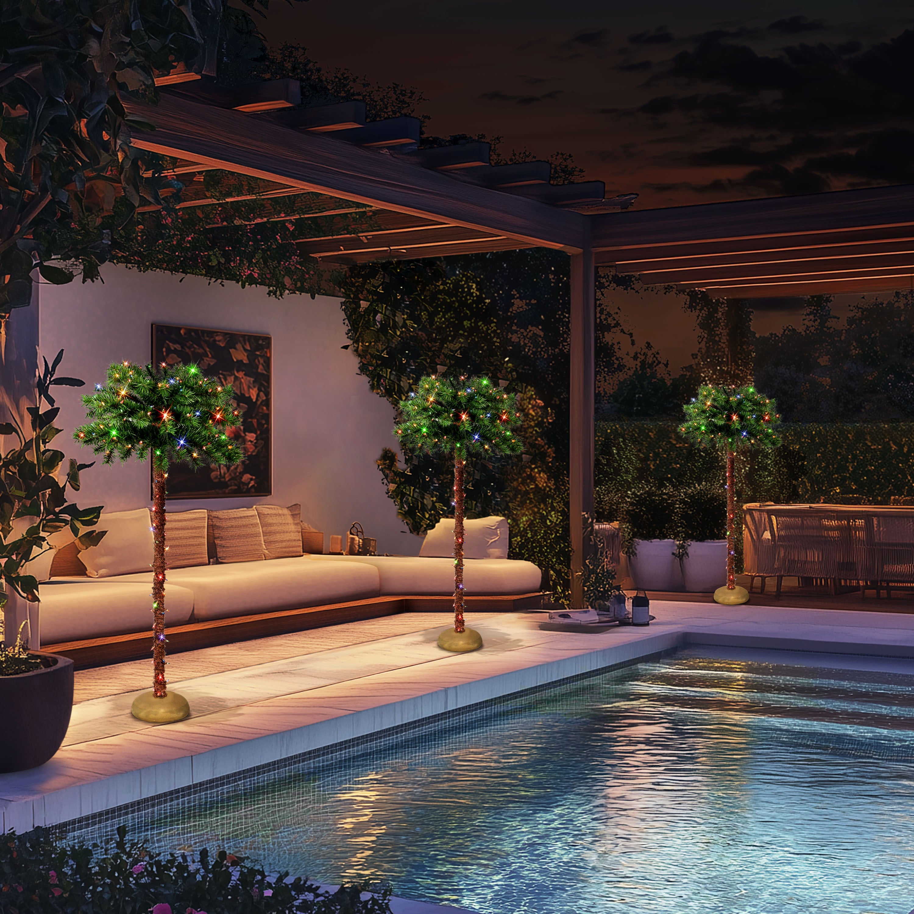 4' Pre-Lit Palm Tree