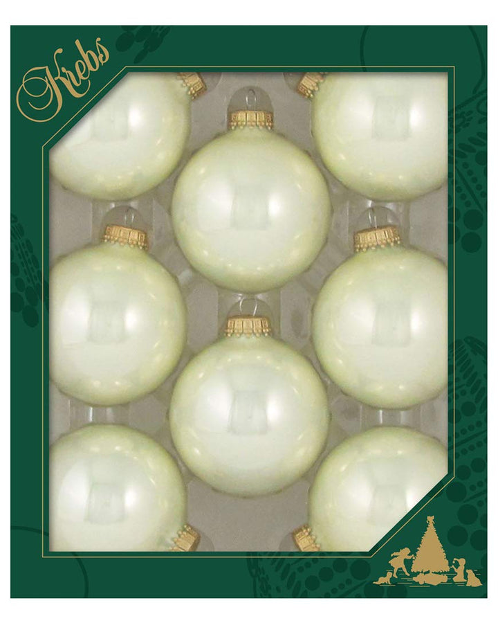 Christmas by Krebs Pearl Shine 2.63 in Glass Christmas Tree Ornaments Set of 8 #KBX02304