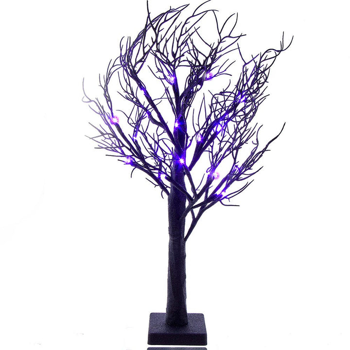 Kurt Adler 2-Foot Purple LED Black Glitter Tabletop Tree