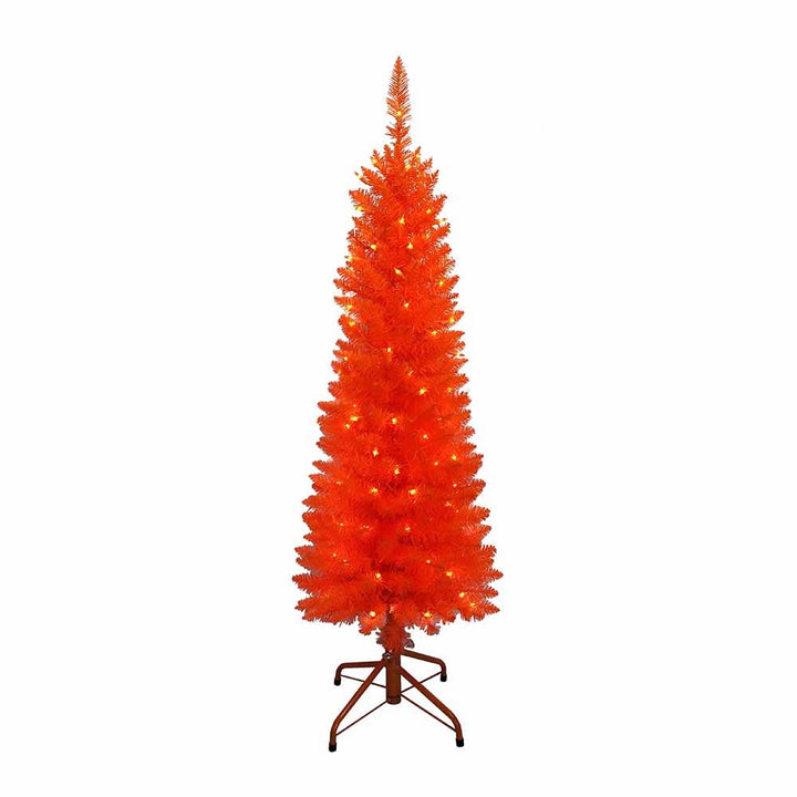 Kurt Adler 4-Foot Pre-Lit Orange Slim Tree     