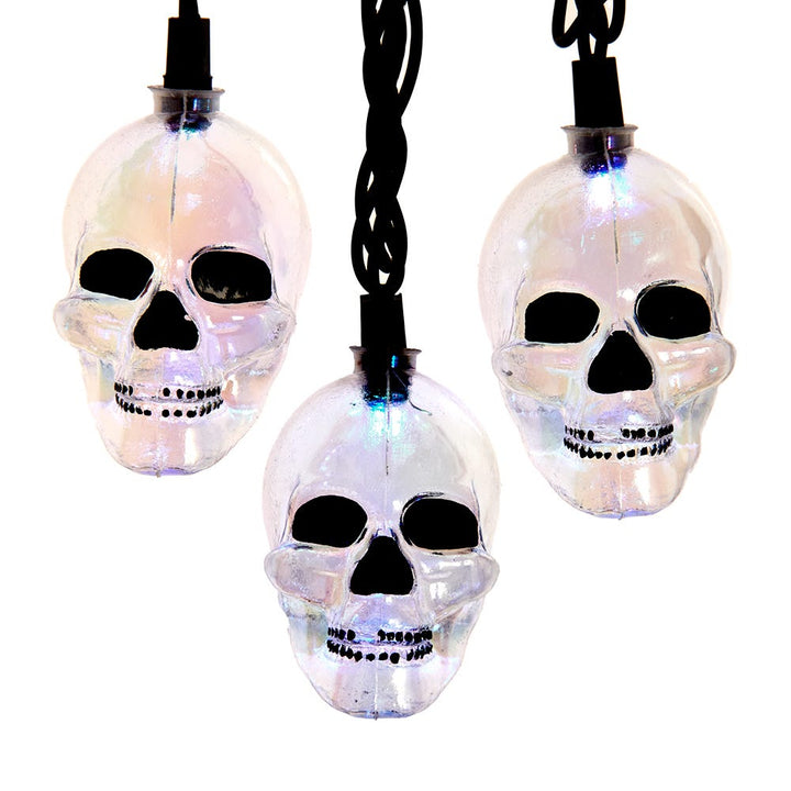 Kurt Adler UL 10-Light RGB LED Glitter Skull Light Set