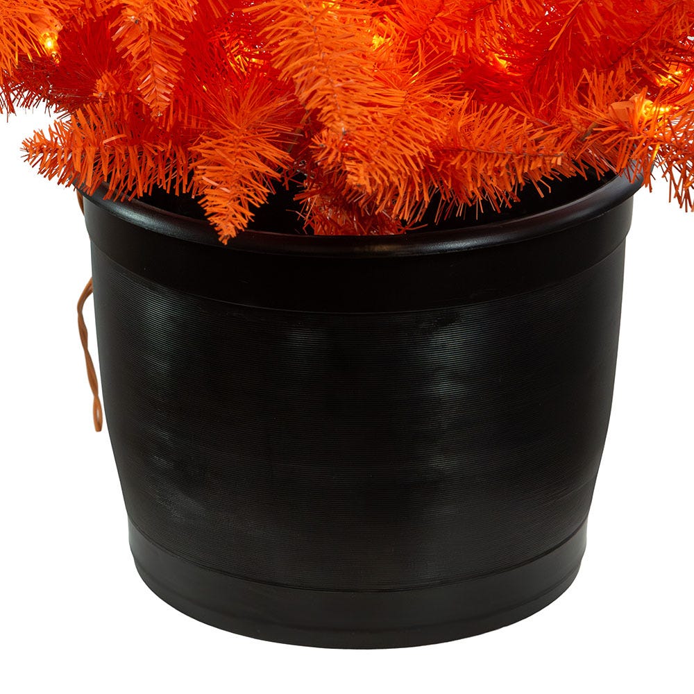 Kurt Adler 4.5 Foot Pre Lit Orange Potted Tree